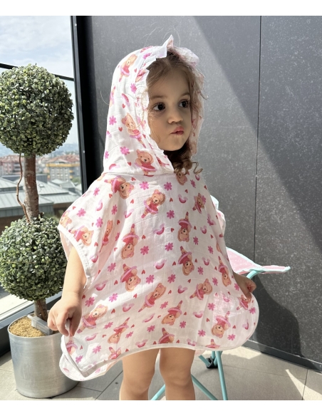 Organik bambu müslin panço