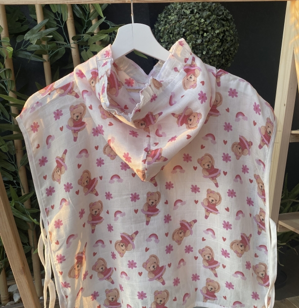 Organik bambu müslin panço