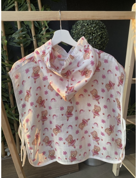 Organik bambu müslin panço