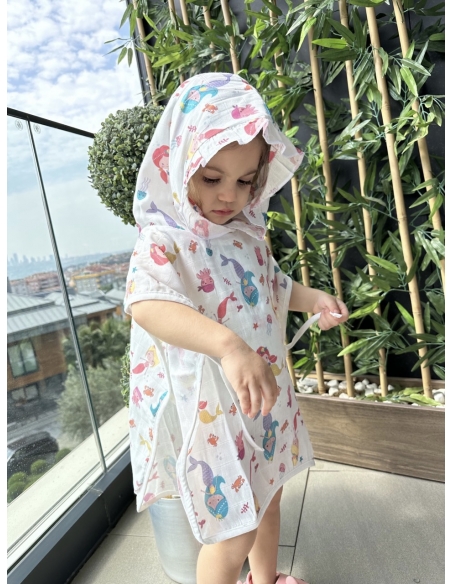 Organik bambu müslin panço