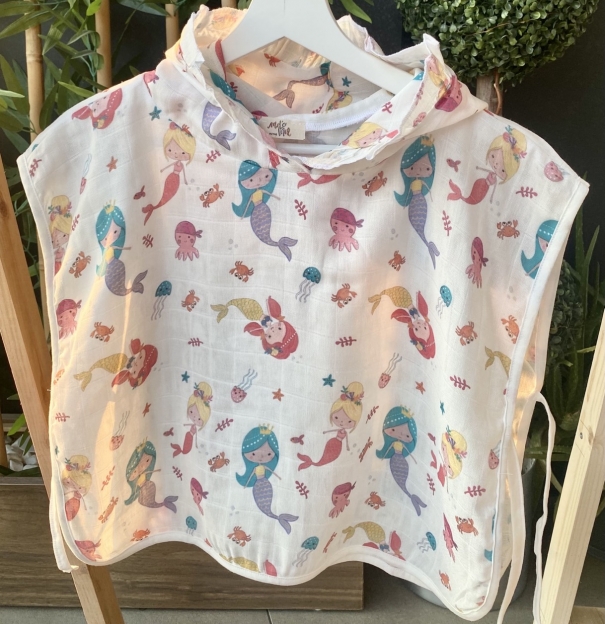 Organik bambu müslin panço