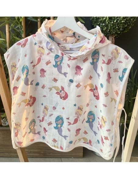 Organik bambu müslin panço